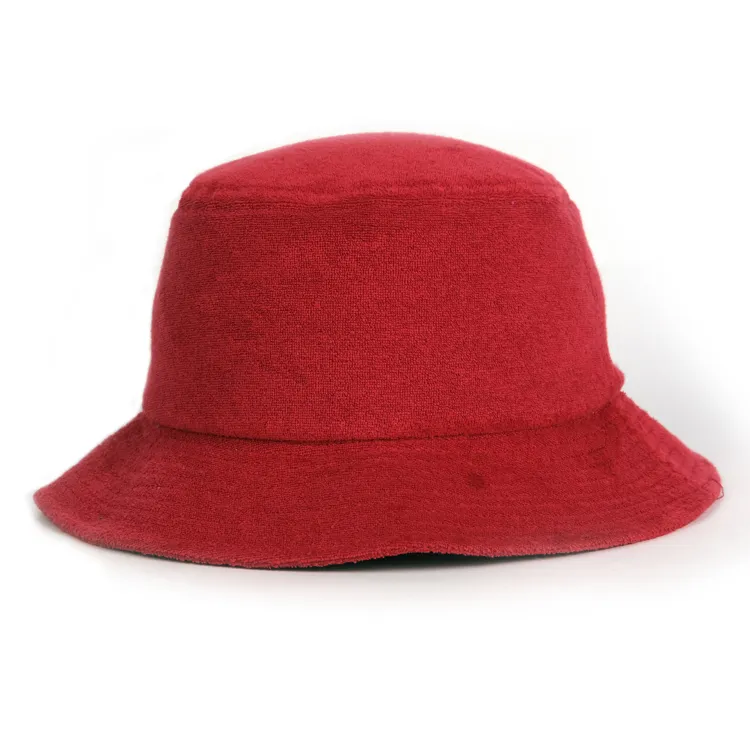 red terry bucket hat