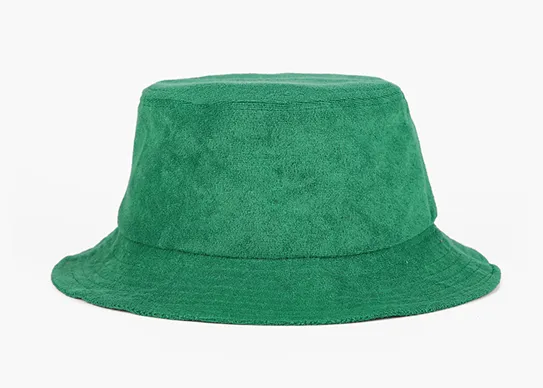 dark green terry towel bucket hat