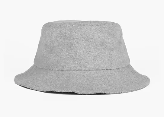 grey terry towel bucket hat