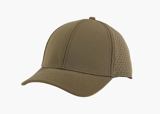 olive perforated snapback hat