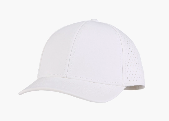 white perforated snapback hat